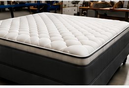 Quilted mattress on a platform base